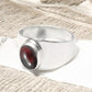 Oval Natural Garnet Cocktail Daughter Boho Ring Jewelry 925 Solid Silver