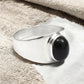 Oval Black Onyx Stone Cocktail Birthday Boho Ring Jewelry 925 Solid Silver
