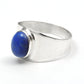 Oval Natural Lapis Lazuli 925 Sterling Silver Cocktail September Wedding Ring