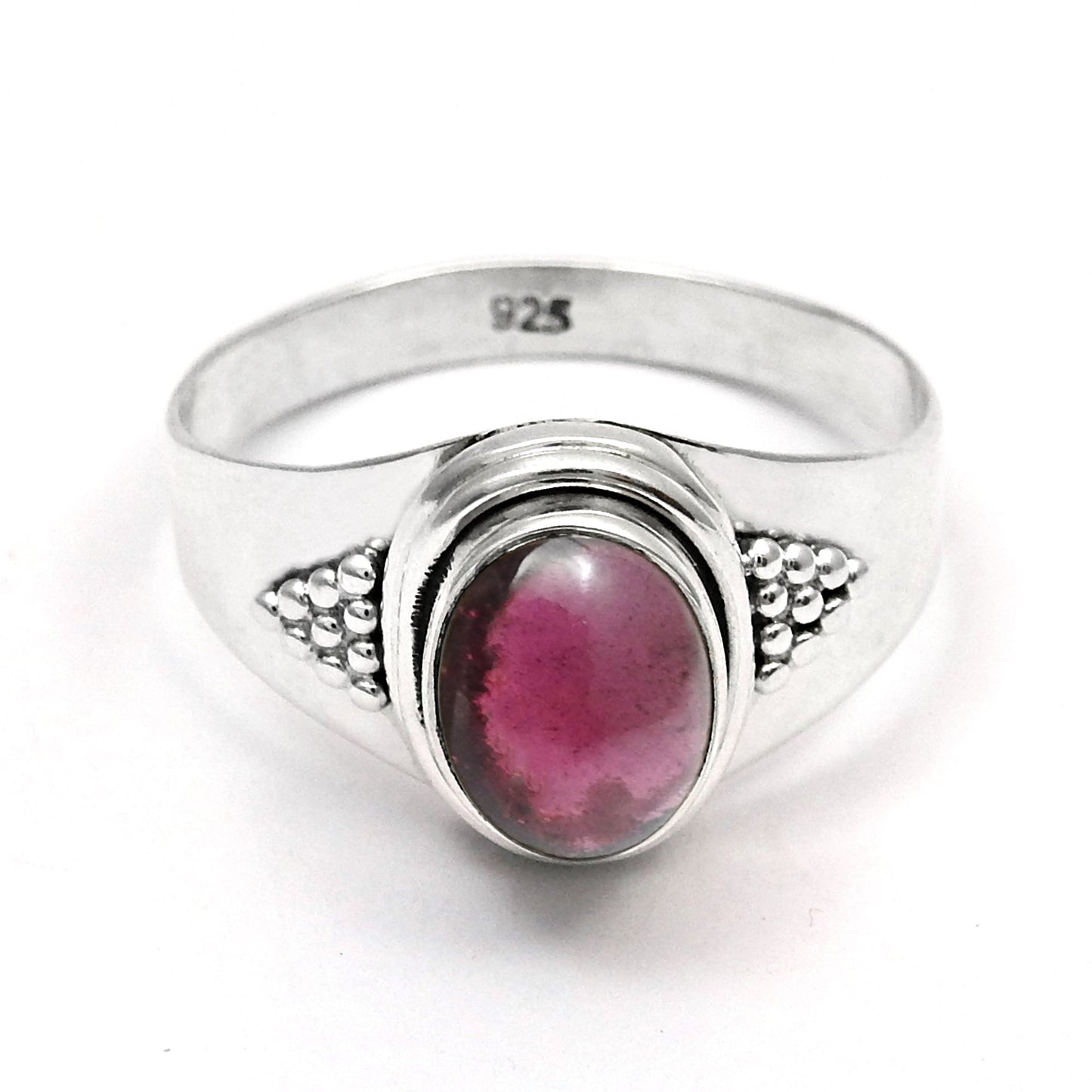 Natural Garnet 925 Silver Wife Cocktail Ethnic Daughter Gift Ring Jewelry