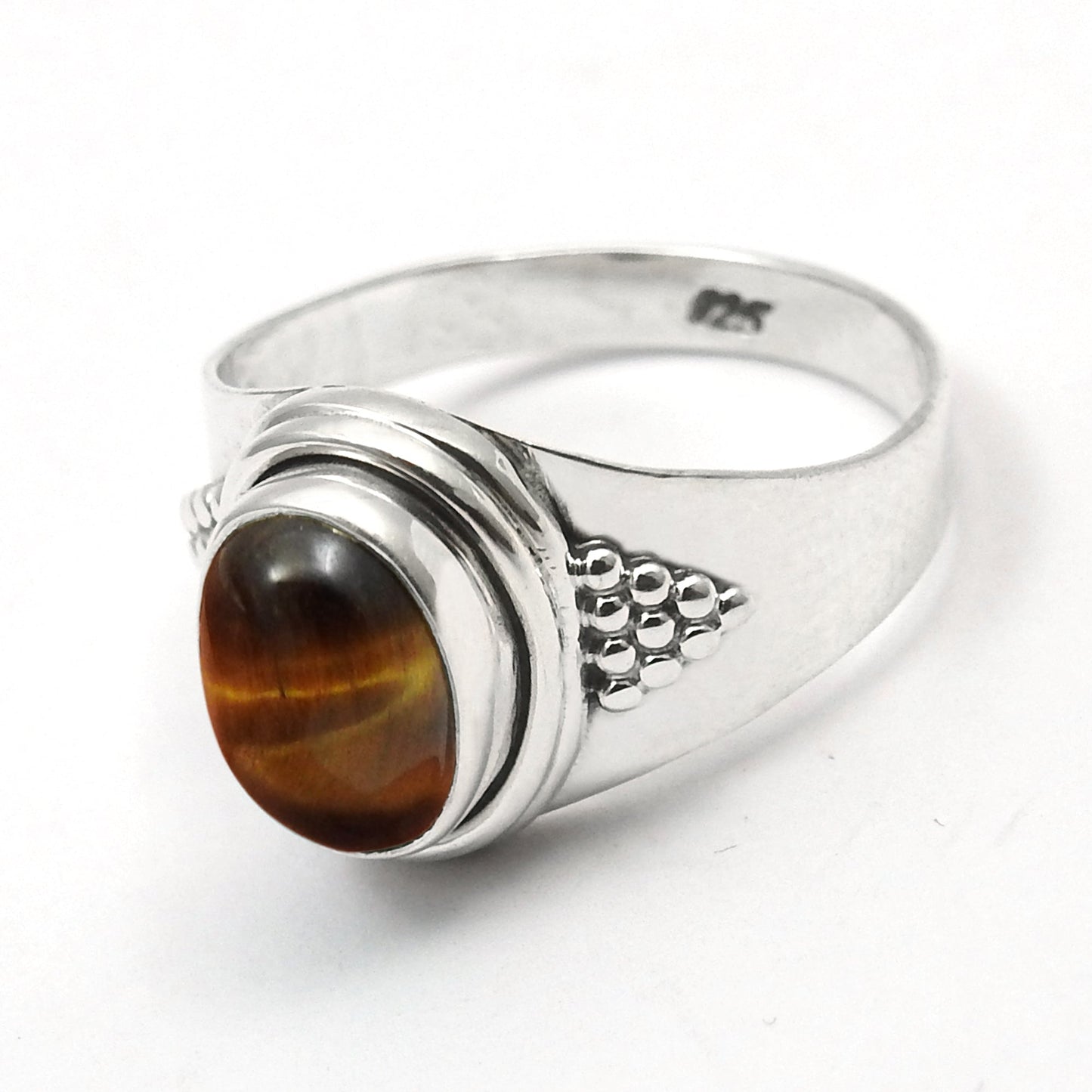 Natural Tiger's Eye Anniversary Cocktail Ring Jewelry 925 Solid Silver