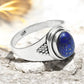 Natural Lapis Lazuli 925 Solid Silver Cocktail Wedding Wife Ring Jewelry