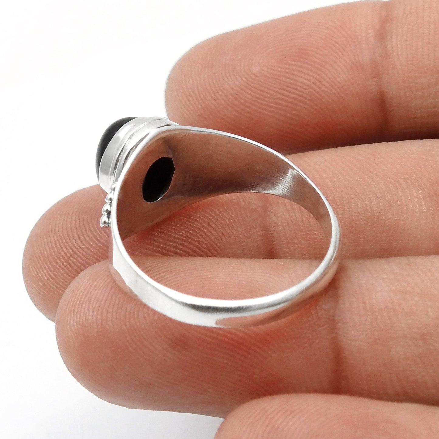 Natural Black Onyx Cocktail Statement Ring Jewelry Solid Sterling Silver