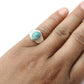 Turquoise Gemstone Cocktail Sister Bezel Ring Jewelry Solid Sterling Silver
