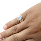 Oval Rainbow Moonstone Stone 925 Silver New Band Boho Crown Chakra Ring