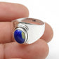 Natural Lapis Lazuli Gemstone 925 Sterling Silver Statement Ring For Her