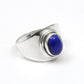 Natural Lapis Lazuli Gemstone 925 Sterling Silver Statement Ring For Her