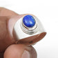 Natural Lapis Lazuli Gemstone 925 Sterling Silver Statement Ring For Her