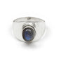 Throat Chakra 925 Sterling Silver Natural Labradorite Boho Band Ring