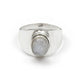 Solid 925 Sterling Silver Natural Rainbow Moonstone Band Ring