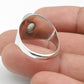 Solid 925 Sterling Silver Natural Rainbow Moonstone Band Ring