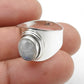 Solid 925 Sterling Silver Natural Rainbow Moonstone Band Ring