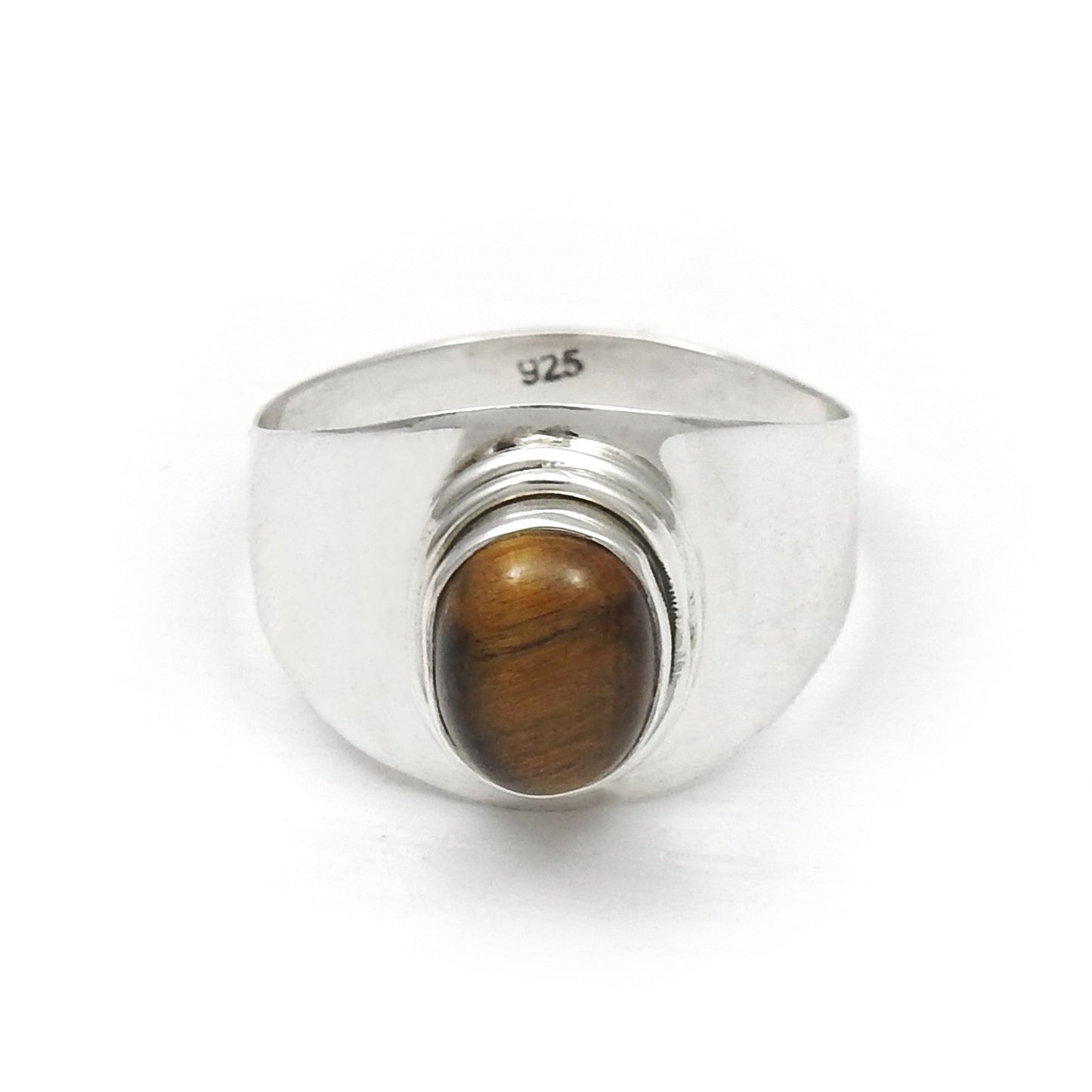 Solid 925 Sterling Silver Natural Tiger Eye Ring For Her