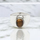 Solid 925 Sterling Silver Natural Tiger Eye Ring For Her