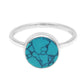 Solid 925 Sterling Silver Round Shape Natural Turquoise Gemstone Charming Ring