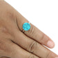 Solid 925 Sterling Silver Round Shape Natural Turquoise Gemstone Charming Ring