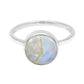 Natural Rainbow Moonstone Sterling Silver Wife Statement Crown Chakra Ring