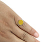 Sterling Silver Natural Tiger Eye Band Trendy Sacral Chakra Art Deco Ring