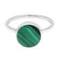 Sterling Silver Malachite Gemstone Anniversary Wedding Cocktail Mother Ring