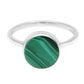 Sterling Silver Malachite Gemstone Anniversary Wedding Cocktail Mother Ring