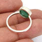 Sterling Silver Malachite Gemstone Anniversary Wedding Cocktail Mother Ring