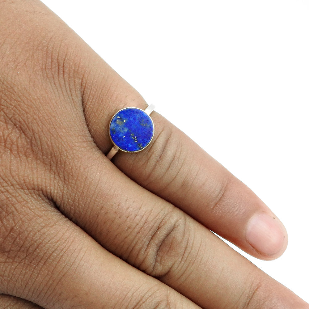 Sterling Silver Lapis Lazuli Gemstone Anniversary Statement Mother Ring
