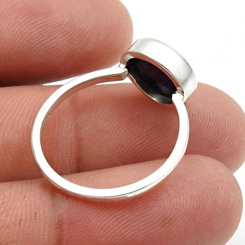 Sterling Silver Lapis Lazuli Gemstone Anniversary Statement Mother Ring