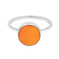 Sterling Silver Round Natural Carnelian Bezel New Band Sacral Chakra Ring