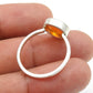 Sterling Silver Round Natural Carnelian Bezel New Band Sacral Chakra Ring