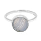 Round Natural Blue Lace Agate Sterling Silver Mother Unique Cocktail Ring