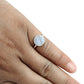 Round Natural Blue Lace Agate Sterling Silver Mother Unique Cocktail Ring