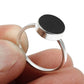 Root Chakra Natural Black Onyx Cocktail Statement Ring Sterling Silver