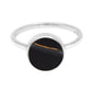 Sterling Silver Striped Onyx Gemstone Statement Bezel Birthday Wife Ring