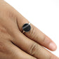 Sterling Silver Striped Onyx Gemstone Statement Bezel Birthday Wife Ring