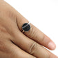Sterling Silver Striped Onyx Gemstone Statement Bezel Birthday Wife Ring