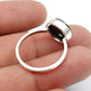 Sterling Silver Striped Onyx Gemstone Statement Bezel Birthday Wife Ring
