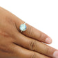 Round Natural Labradorite Sterling Silver Daughter Statement Bezel Ring