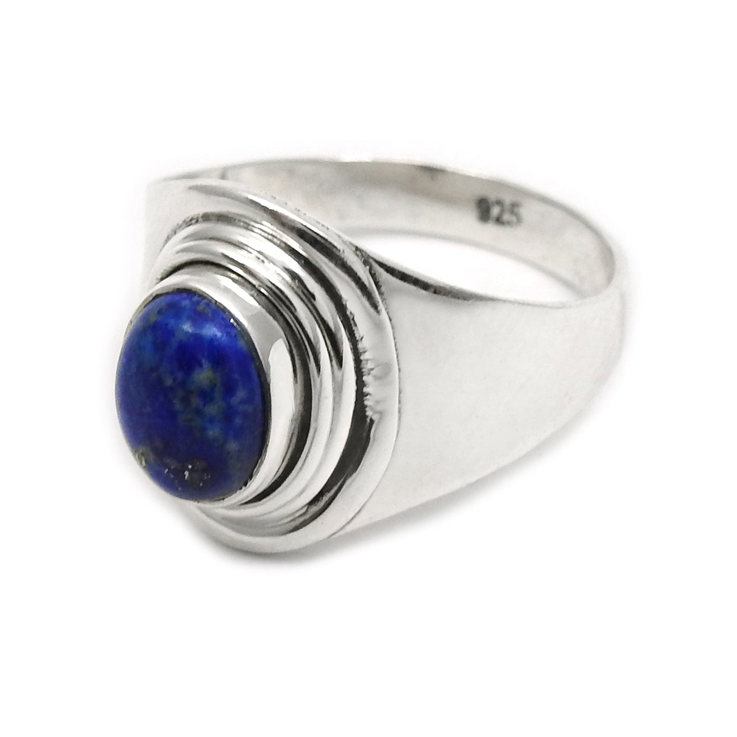 Natural Lapis Lazuli Solid Sterling Silver Cocktail Birthday Ring Jewelry