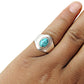 Throat Chakra Natural Turquoise Solid Silver Cocktail Bezel Ring Jewelry