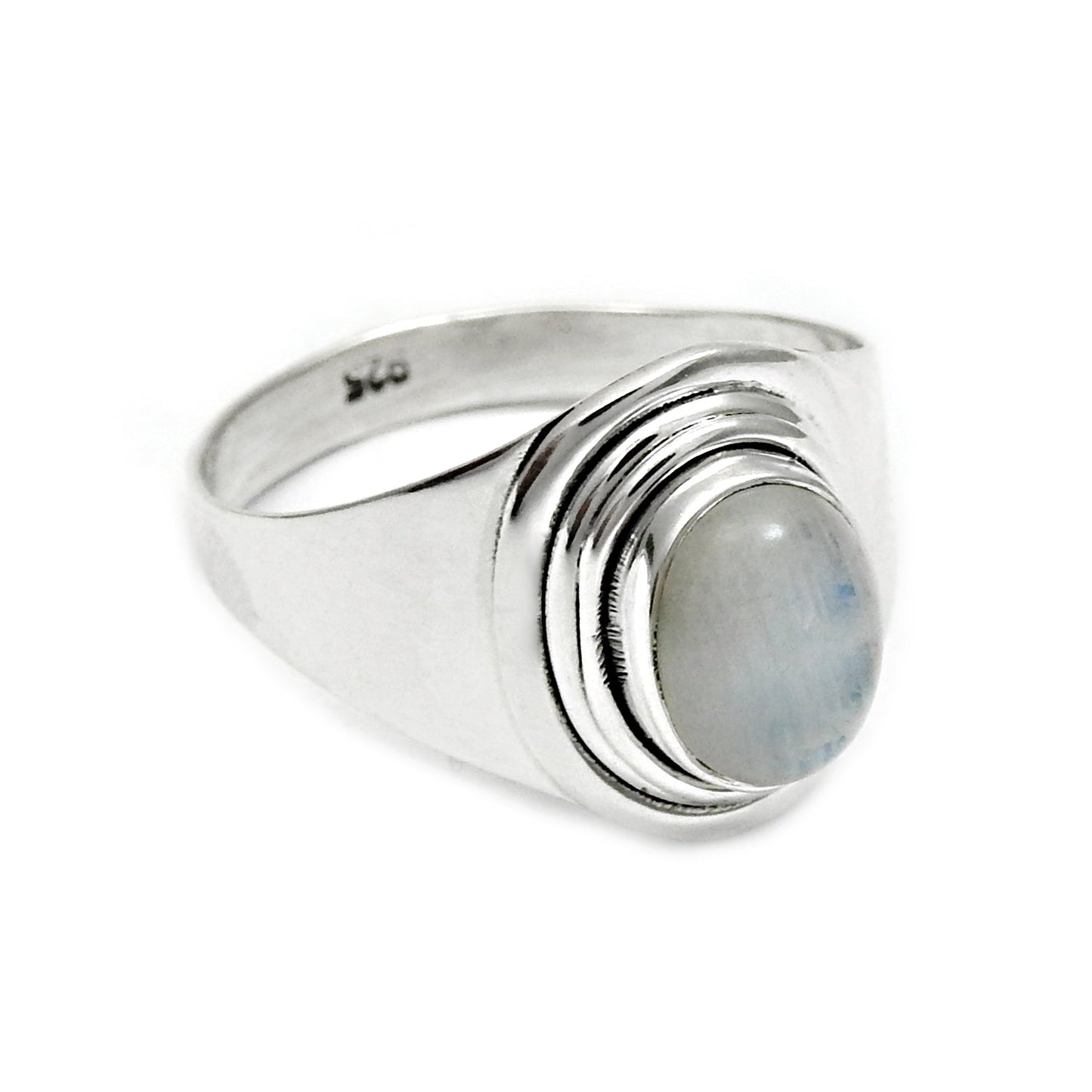 Rainbow Moonstone Stone 925 Sterling Silver Cocktail Sister Ring Jewelry