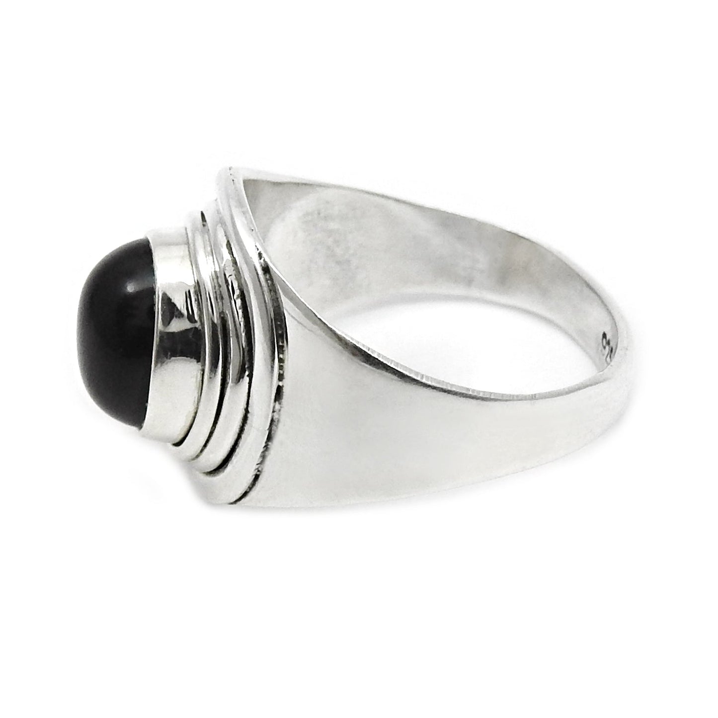 Black Onyx Gemstone 925 Silver Wife Boho Cocktail Bezel Daughters Day Ring