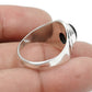 Oval Natural Labradorite Birthday Band Ring Jewelry Solid Sterling Silver