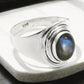 Oval Natural Labradorite Birthday Band Ring Jewelry Solid Sterling Silver