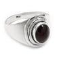 Oval Garnet Gemstone Art Deco Band Daughter Gift Ring Solid Sterling Silver
