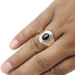 Oval Garnet Gemstone Art Deco Band Daughter Gift Ring Solid Sterling Silver