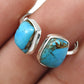 Blue Copper Turquoise Gemstone 925 Solid Silver Bezel Band Boho Ring