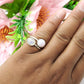 Rainbow Moonstone Pink Opal 925 Sterling Silver Cocktail Statement Ring Jewelry