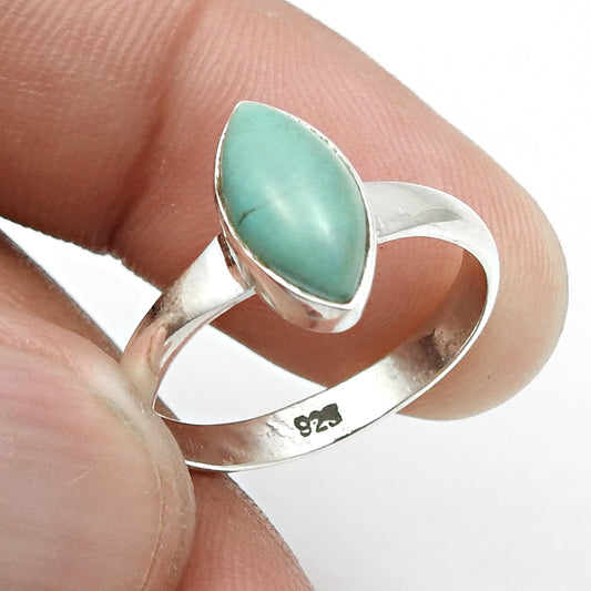 Natural Turquoise Sterling Silver Band Anniversary Bezel New Ring Jewelry