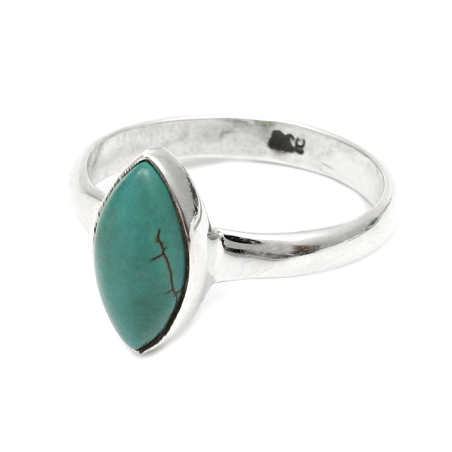 Natural Turquoise Sterling Silver Band Anniversary Bezel New Ring Jewelry