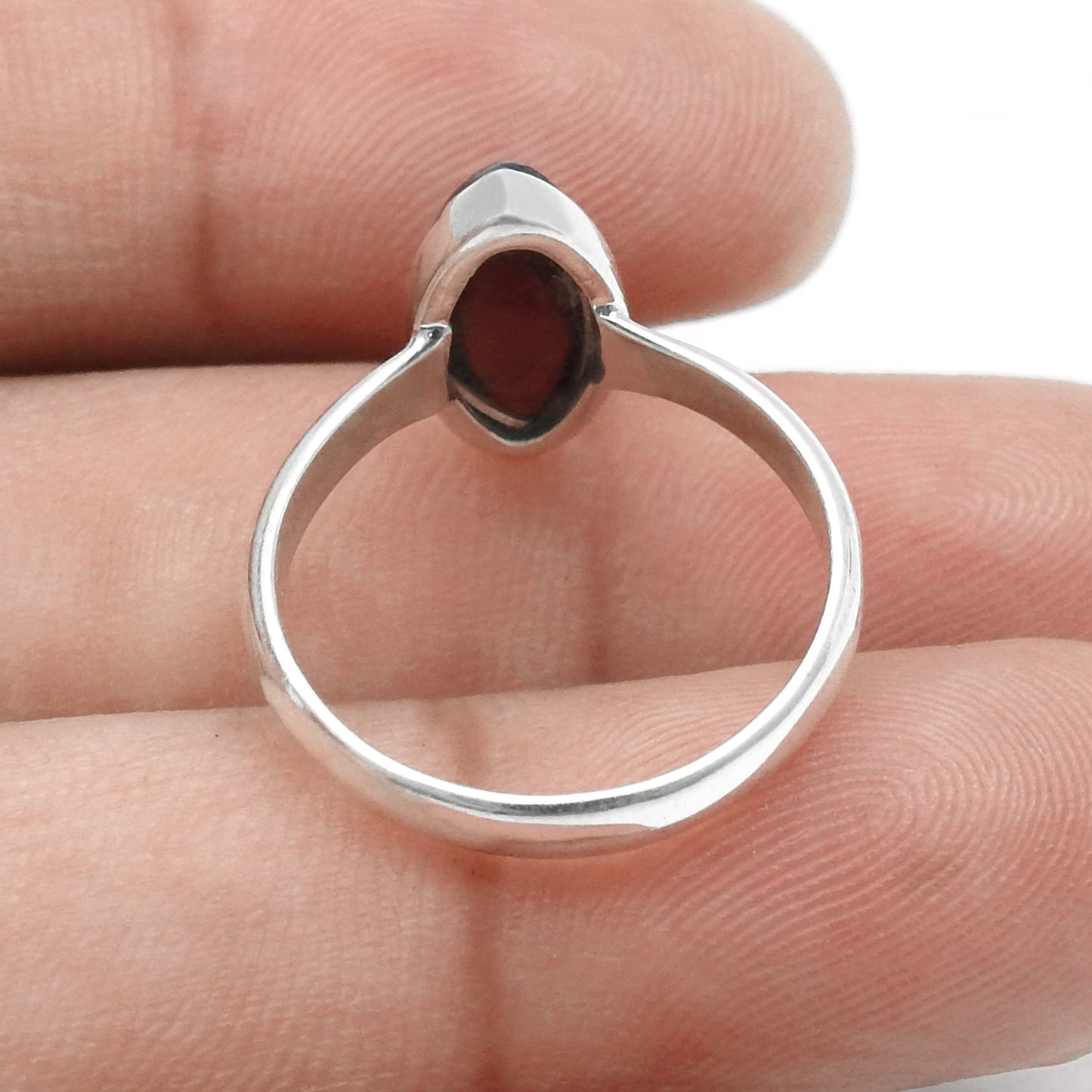 Marquise Garnet Gemstone January Cocktail Ring Solid Sterling Silver